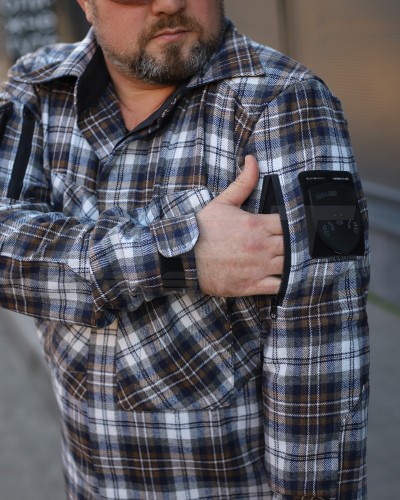 Тактична мілітарі Сорочка FCT демісезон утеплена в клітинку Бежево-синя (34 номер) 40-42/3 40-42/3