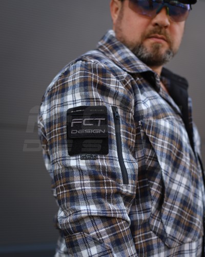 Тактична мілітарі Сорочка FCT демісезон утеплена в клітинку Бежево-синя (34 номер) 40-42/3 40-42/3
