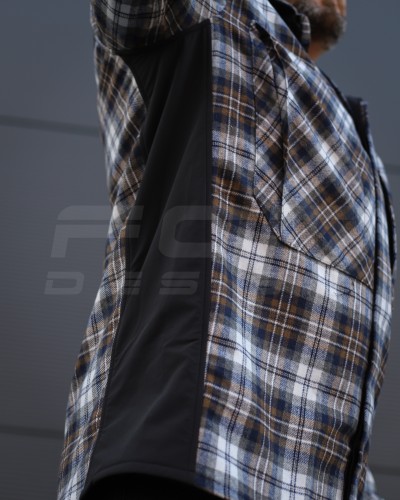 Тактична мілітарі Сорочка FCT демісезон утеплена в клітинку Бежево-синя (34 номер) 40-42/3 40-42/3