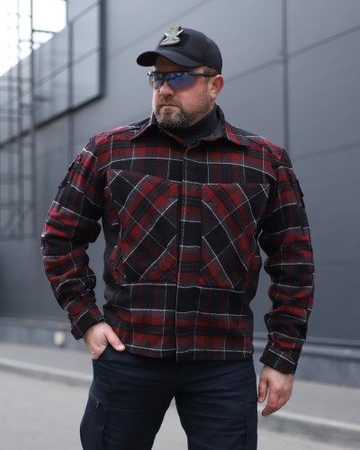 Тактична мілітарі Сорочка FCT утеплена в клітинку Червона (7 номер) 40-42/3 40-42/3