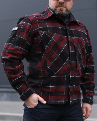 Тактична мілітарі Сорочка FCT утеплена в клітинку Червона (7 номер) 40-42/3 40-42/3