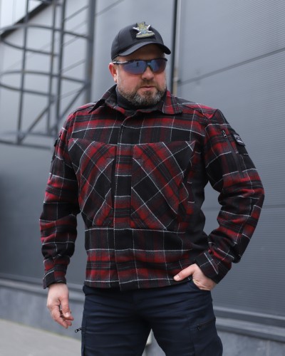 Тактична мілітарі Сорочка FCT утеплена в клітинку Червона (7 номер) 40-42/3 40-42/3