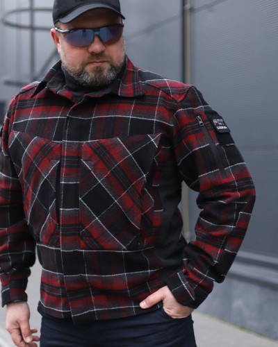 Тактична мілітарі Сорочка FCT утеплена в клітинку Червона (7 номер) 40-42/3 40-42/3