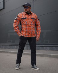 Тактична мілітарі Сорочка FCT Blackbeard демісезон в клітинку Помаранчева (4 номер)