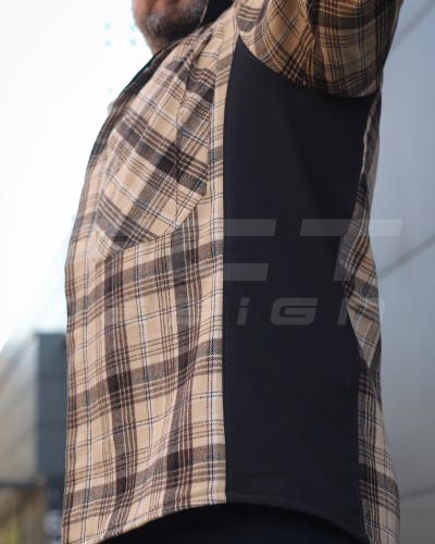 Тактическая милитари Рубашка FCT демисезон утепленная в клеточку Койот (25 номер) 40-42/3