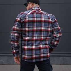 Тактична мілітарі Сорочка FCT демісезон утеплена в клітинку Синьо-червоно-біла (40 номер)