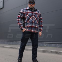 Тактична мілітарі Сорочка FCT демісезон утеплена в клітинку Синьо-червоно-біла (40 номер)