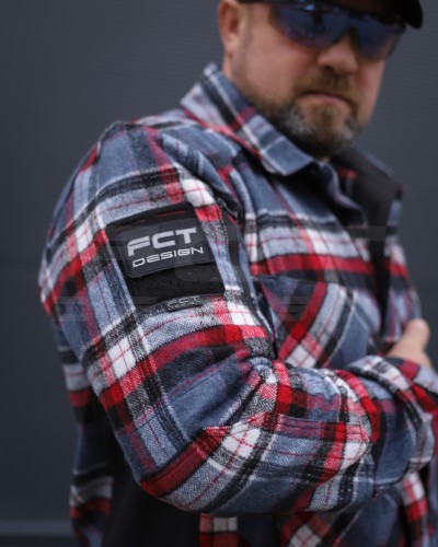 Тактична мілітарі Сорочка FCT демісезон утеплена в клітинку Синьо-червоно-біла (40 номер) 40-42/3 40-42/3