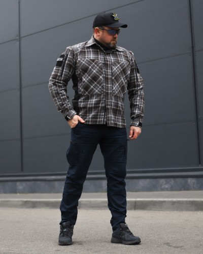 Тактична мілітарі Сорочка FCT утеплена в клітинку Графіт (8 номер)  40-42/3 40-42/3