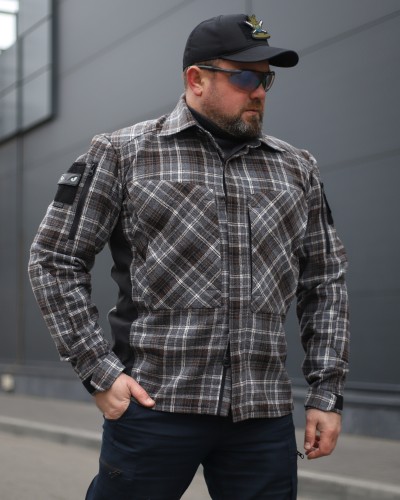 Тактична мілітарі Сорочка FCT утеплена в клітинку Графіт (8 номер)  40-42/3 40-42/3