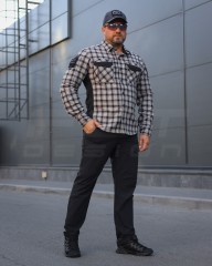 Тактична мілітарі Сорочка FCT Blackbeard демісезон в клітинку Сіра (10 номер) 