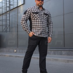 Тактична мілітарі Сорочка FCT Blackbeard демісезон в клітинку Сіра (10 номер)