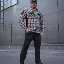 Тактична мілітарі Сорочка FCT Blackbeard демісезон в клітинку Сіра (10 номер)