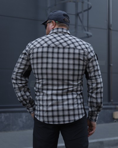 Тактическая милитари Рубашка FCT Blackbeard демисезон в клеточку Серая (10 номер)  40-42/3