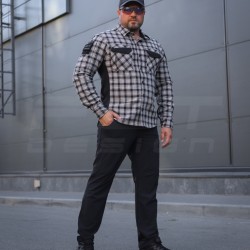 Тактична мілітарі Сорочка FCT Blackbeard демісезон в клітинку Сіра (10 номер) 