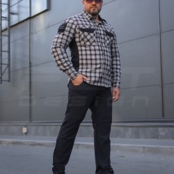 Тактическая милитари Рубашка FCT Blackbeard демисезон в клеточку Серая (10 номер) 