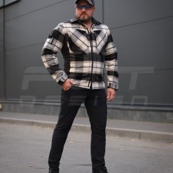 Тактична мілітарі Сорочка FCT демісезон утеплена в клітинку Біло-сіра (12 номер)