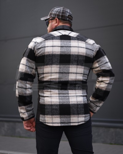 Тактическая милитари Рубашка FCT демисезон утепленная в клетку Бело-серая (12 номер) 40-42/3