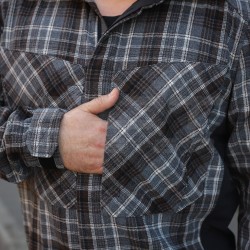 Тактична мілітарі Сорочка FCT демісезон утеплена в клітинку Коричнево-синя (31 номер)