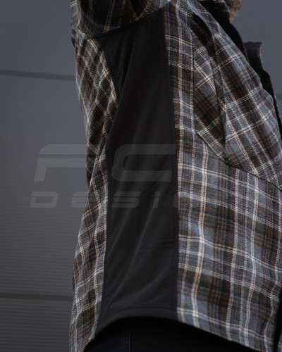 Тактическая милитари Рубашка FCT демисезон утеплена в клетку Коричнево-синяя (31 номер) 40-42/3