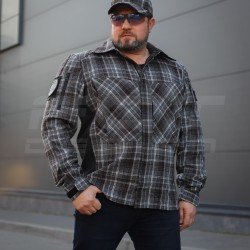 Тактична мілітарі Сорочка FCT демісезон утеплена в клітинку Коричнево-синя (31 номер)