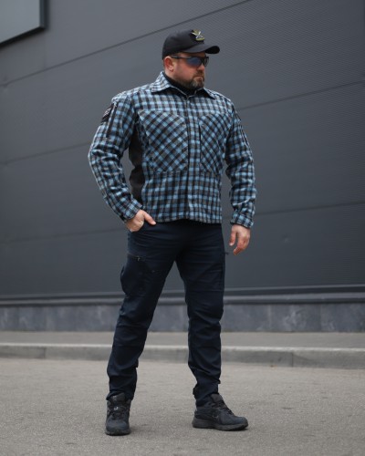 Тактична мілітарі Сорочка FCT утеплена в клітинку Блакитна (9 номер) 40-42/3 40-42/3