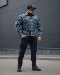 Тактична мілітарі Сорочка FCT утеплена в клітинку Блакитна (9 номер)