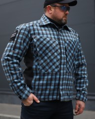 Тактична мілітарі Сорочка FCT утеплена в клітинку Блакитна (9 номер)