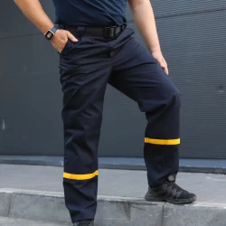 Брюки специальные тактические синие для ДСНС рип-стоп с полосой