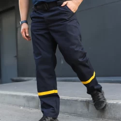 Брюки специальные тактические синие для ДСНС рип-стоп с полосой