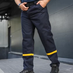 Брюки специальные тактические синие для ДСНС рип-стоп с полосой