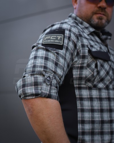 Тактична мілітарі Сорочка FCT Blackbeard демісезон в клітинку Сіро-зелена (11 номер) 40-42/3 40-42/3