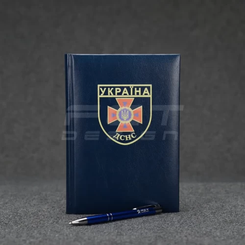 Блокнот щоденник ДСНС синій із нанесенням А5 14,8х21 см 14,8х21 см