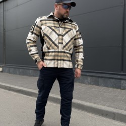 Тактична мілітарі Сорочка FCT демісезон утеплена в клітинку Койот (11 номер)