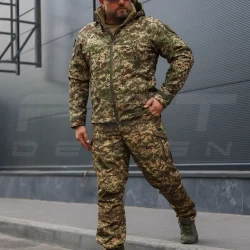 Куртка тактична зимова Хантер хижак піксель G-0822 Софтшелл