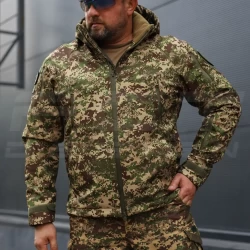 Куртка тактична зимова Хантер хижак піксель G-0822 Софтшелл