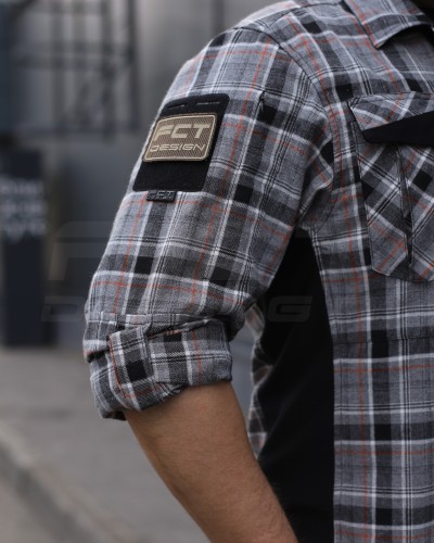 Тактична мілітарі Сорочка FCT Blackbeard демісезон в клітинку Сіро-помаранчева (1 номер) 40-42/3 40-42/3