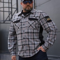 Тактическая милитари Рубашка FCT Blackbeard демисезон в клетку Серо-оранжевая (1 номер)