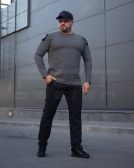 Лонгслів довгий рукав Зара сіра