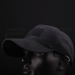 Кепка бейсболка тактична з липучкою ріп-стоп чорна