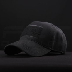 Кепка бейсболка тактична з липучкою ріп-стоп чорна