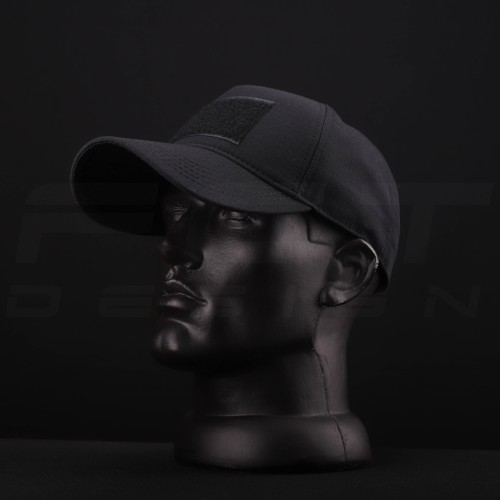 Кепка бейсболка тактична з липучкою ріп-стоп чорна 56 56