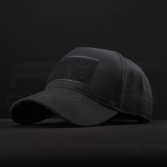 Кепка бейсболка тактична з липучкою ріп-стоп чорна