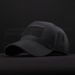 Кепка бейсболка тактична з липучкою ріп-стоп чорна