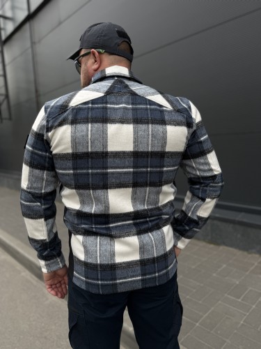 Тактична мілітарі Сорочка FCT утеплена в клітинку Синьо-біла (14 номер) 40-42/3 40-42/3