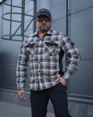 Тактична мілітарі Сорочка FCT Blackbeard демісезон в клітинку Сіро-помаранчева (13 номер)