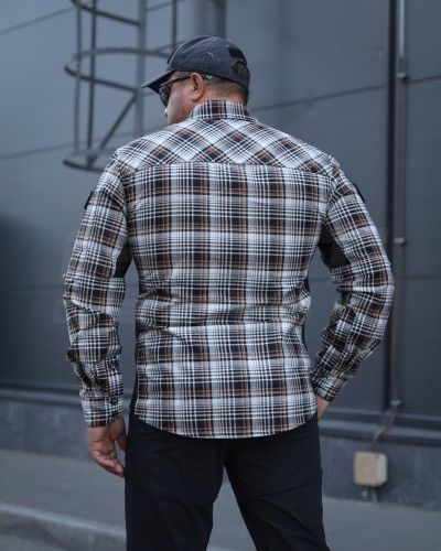 Тактична мілітарі Сорочка FCT Blackbeard демісезон в клітинку Сіро-помаранчева (13 номер) 40-42/3 40-42/3