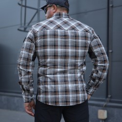 Тактична мілітарі Сорочка FCT Blackbeard демісезон в клітинку Сіро-помаранчева (13 номер)