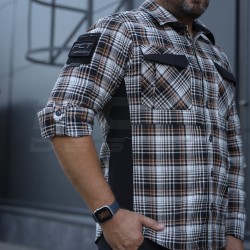 Тактична мілітарі Сорочка FCT Blackbeard демісезон в клітинку Сіро-помаранчева (13 номер)