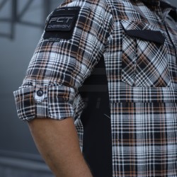 Тактична мілітарі Сорочка FCT Blackbeard демісезон в клітинку Сіро-помаранчева (13 номер)